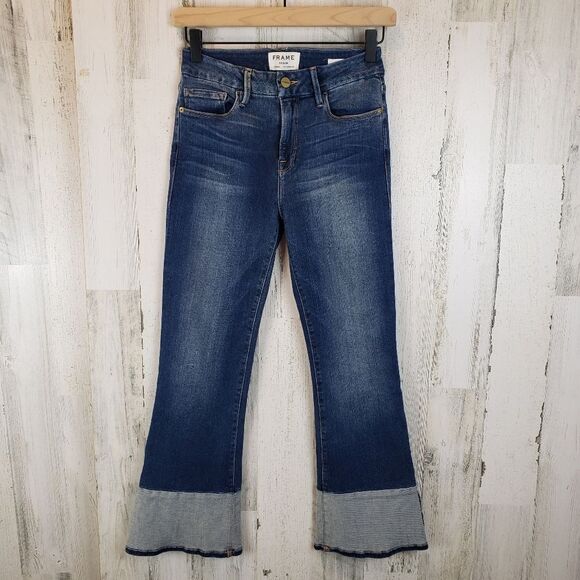 Frame Le Crop Mini Boot Reverse Cuffs Sz 26 - Picture 3 of 11